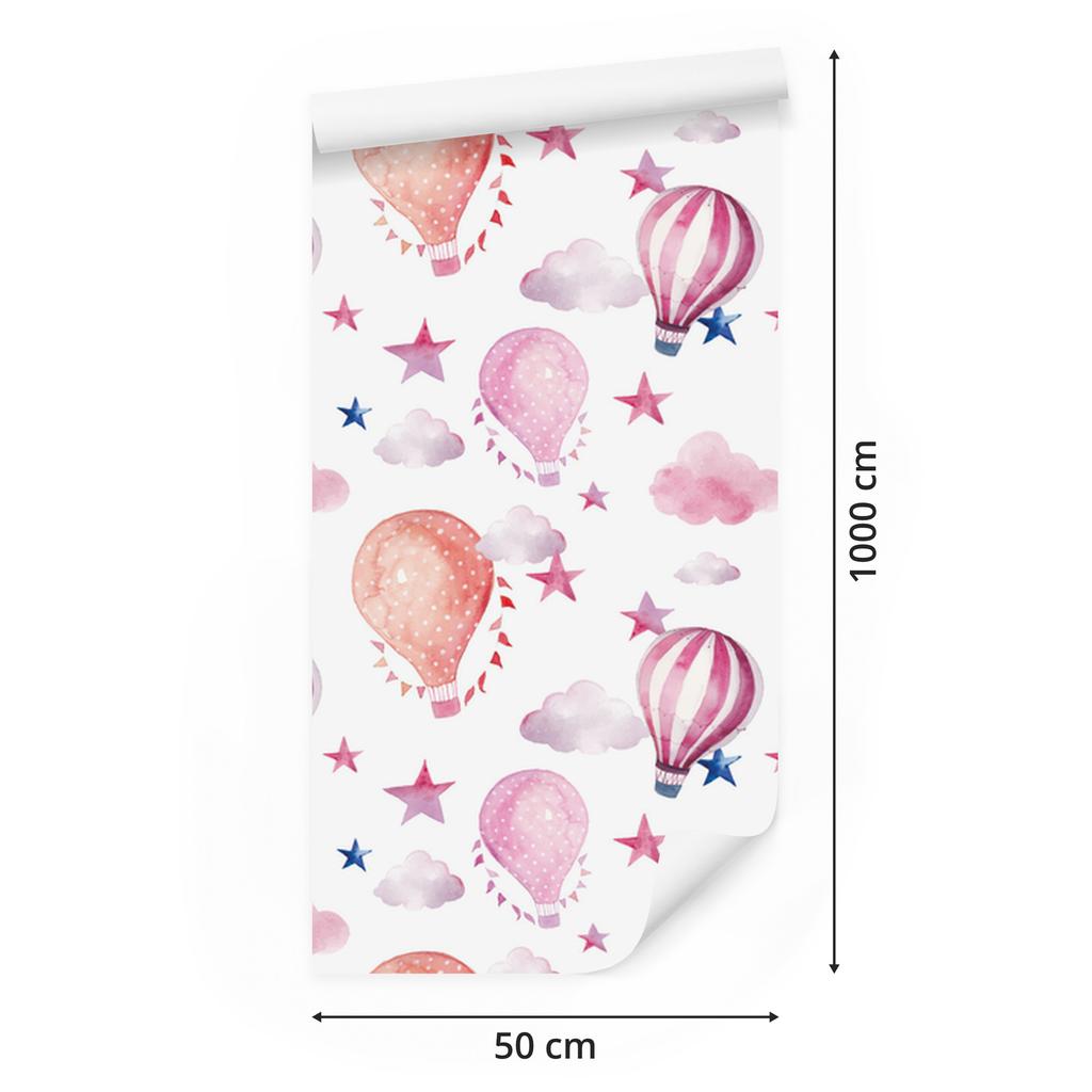Balloons Stars and Clouds Wallpaper for Living Room and Bedroom 50x1000