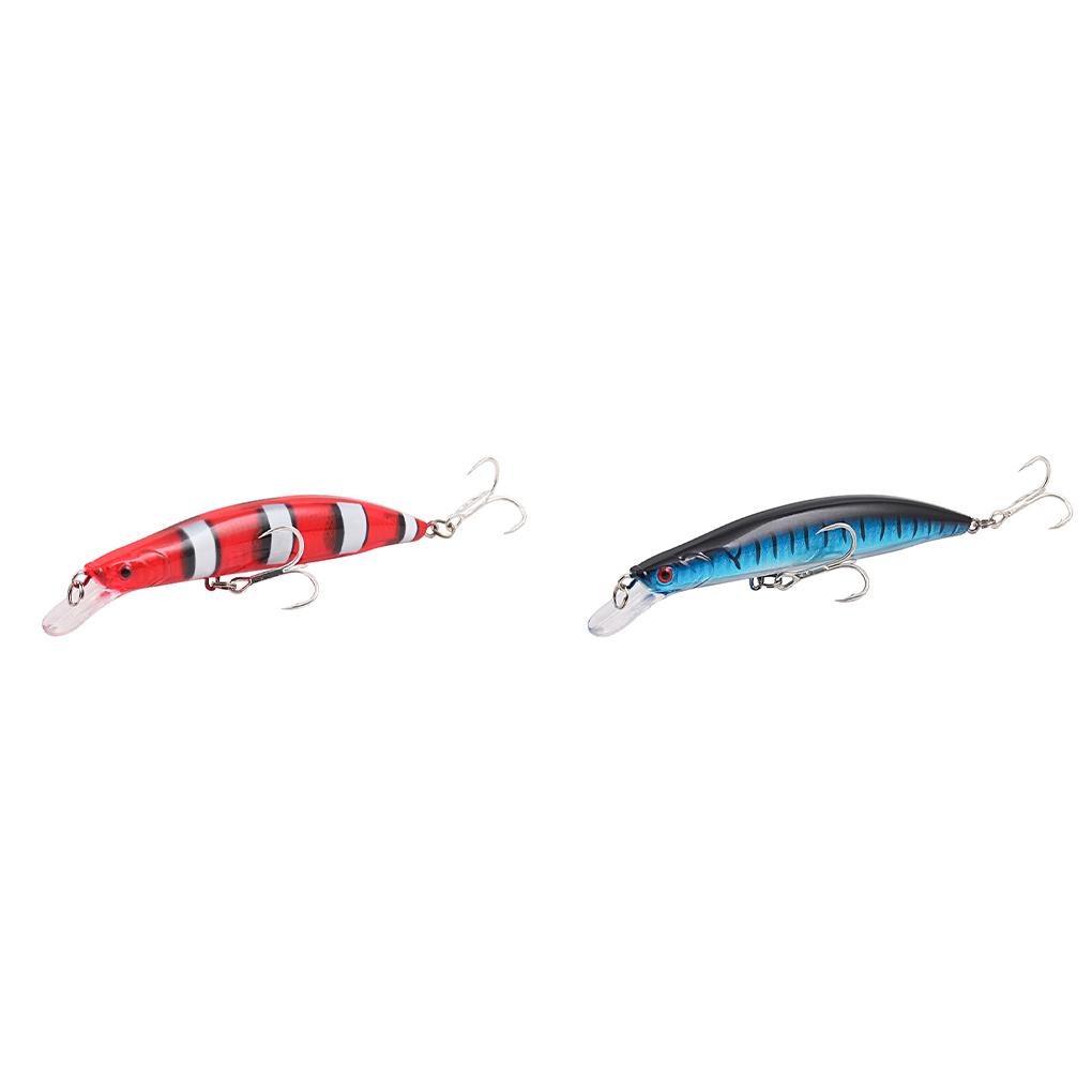 Minnow Fishing Lures Vivid Eyes Artificial Bait Striped 16.5cm Deep Diving Hooks Fishing Tackle Starter Anglers