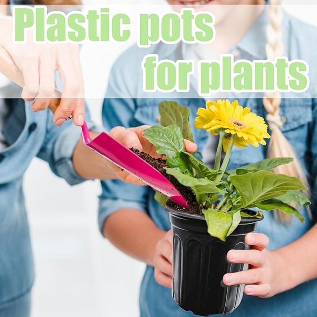 Gallon Nursery Plant Pots,Thickened Flexible Plastic Seedling Pot With Holes,Flower Plant Container For Succulents,Cuttings,Transplanting,Home Garden