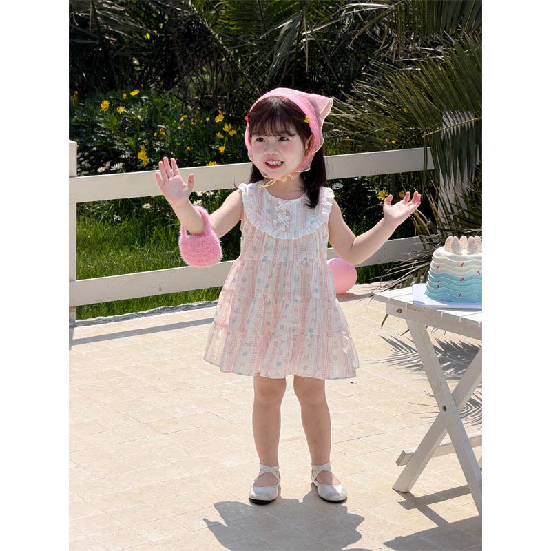 Girls' Sleeveless Summer Floral Dress - Korean Style Baby & Kids Outfit