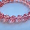 Natural Strawberry Crystal Bracelet for Women - Pink Ice Crystal Peach Blossom Design, Ideal As a Couple's Gift.