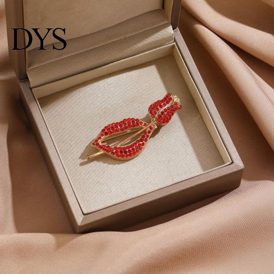 Clothes Brooch Rhinestone Flower Pin, Bow Deer Red Lip Lapel Anti-tarnish Dress Suit Hat Bag Clothing Accessories, Elegant Jewelry for Women
