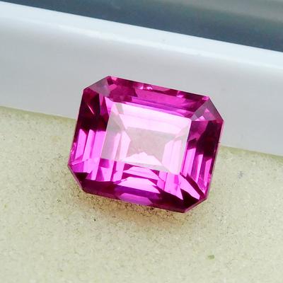 Natural Pink Sapphire Loose Gemstone Emerald Cut 11.55 Ct September Birthstone for Gem Collections