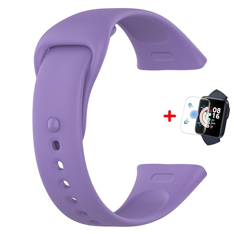 Silicone Band For Xiaomi Redmi Watch 3 Active Strap Replacement Watchband Bracelet For Redmi Watch 3 Lite With Screen Protector