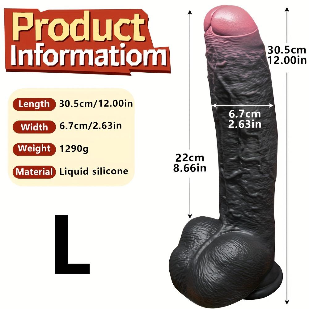 Black Thick Realistic Dildo with Turtle-Head Design – 10.8 Inch Extra-Wide Soft Silicone Penis with Strong Suction Cup for Hands-Free Play,Men & Women