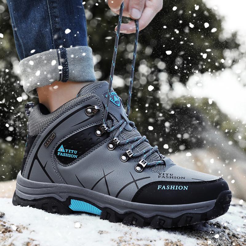  Men Hiking Shoes Waterproof Leather Shoes Climbing & Fishing Shoes New Popular Outdoor Shoes Men High Top Winter Boots