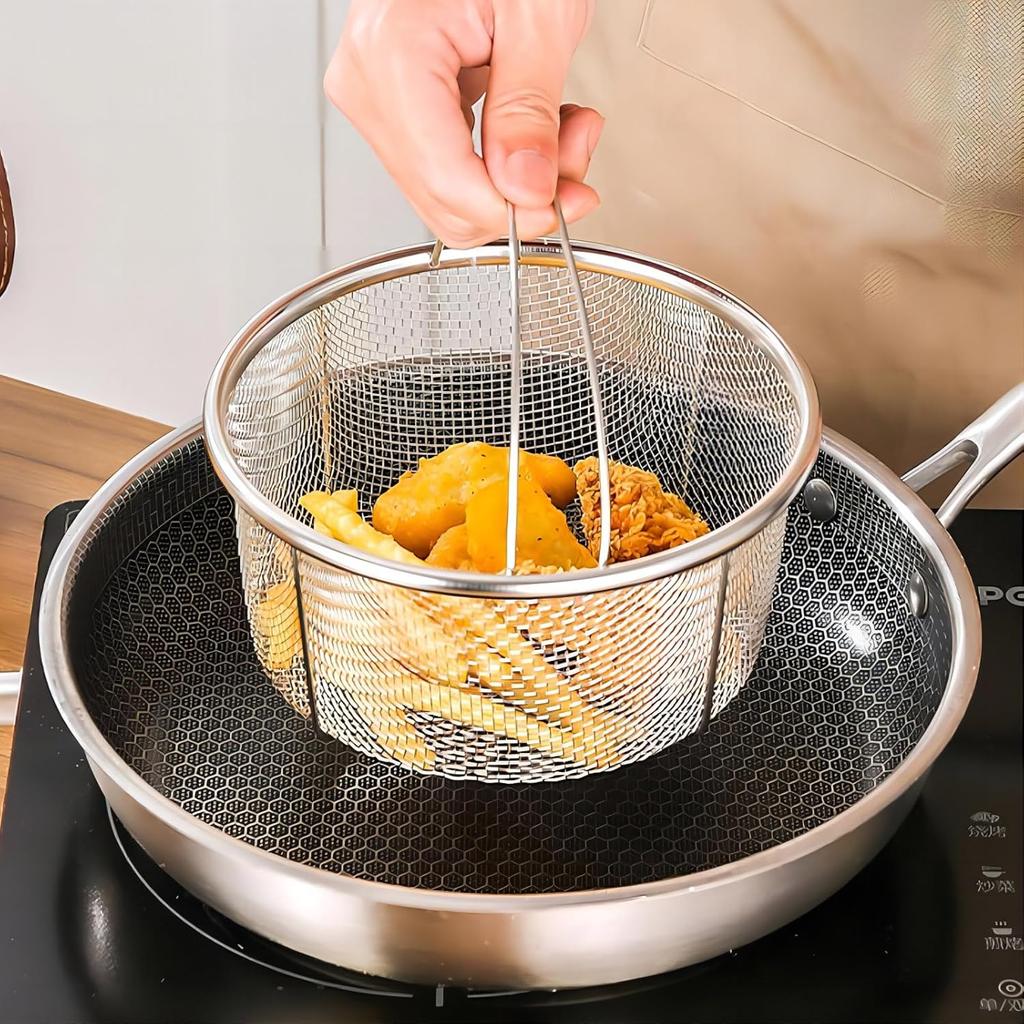 GREATLINK Mesh Steamer Basket, Stainless Steel Mesh Net Strainer Basket and Insert, Pressure Cookers and Pots,for Washing, Fry, Steam or Cook