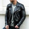 European and American Men's PU Leather Jacket Men's Fashion Pressed Cotton Windproof Locomotive Leather Jacket Jacket
