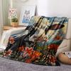 1Pc Cartoon Print Flannel Blanket, High Quality Comfortable for All Seasons, Home Decor, Warmth and Comfort, Perfect for Christmas Birthday Gift
