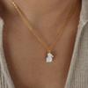 Simple Moon Rabbit Necklace Titanium White Shell Rabbit Necklace Rabbit Pendant Necklace  Gift