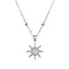 Korean Opal Sunflower Clavicle Necklace – Elegant Light Luxury Design for Women