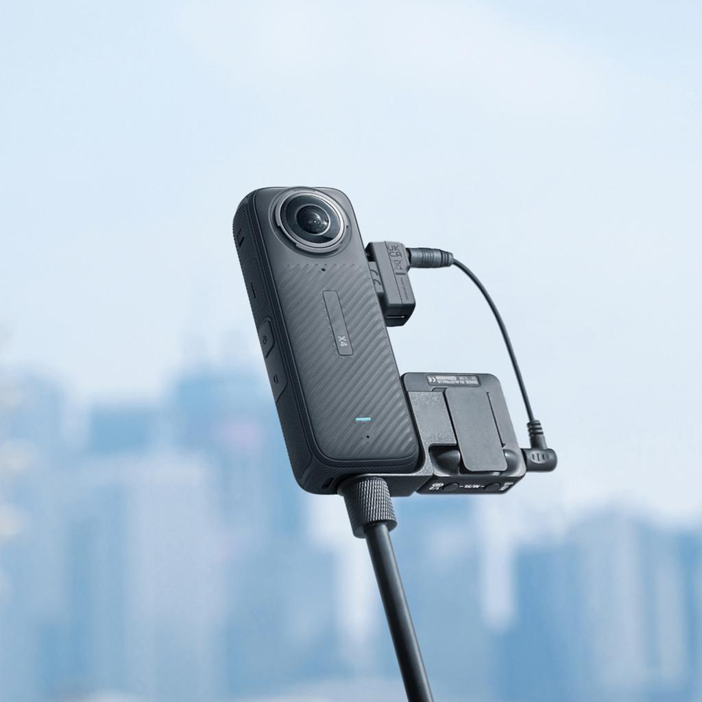 Mic Adapter For 360 X4 Camera External Microphones Type C and 3.5mm Ports Charging Adapter Mic Cold Shoe Adapter