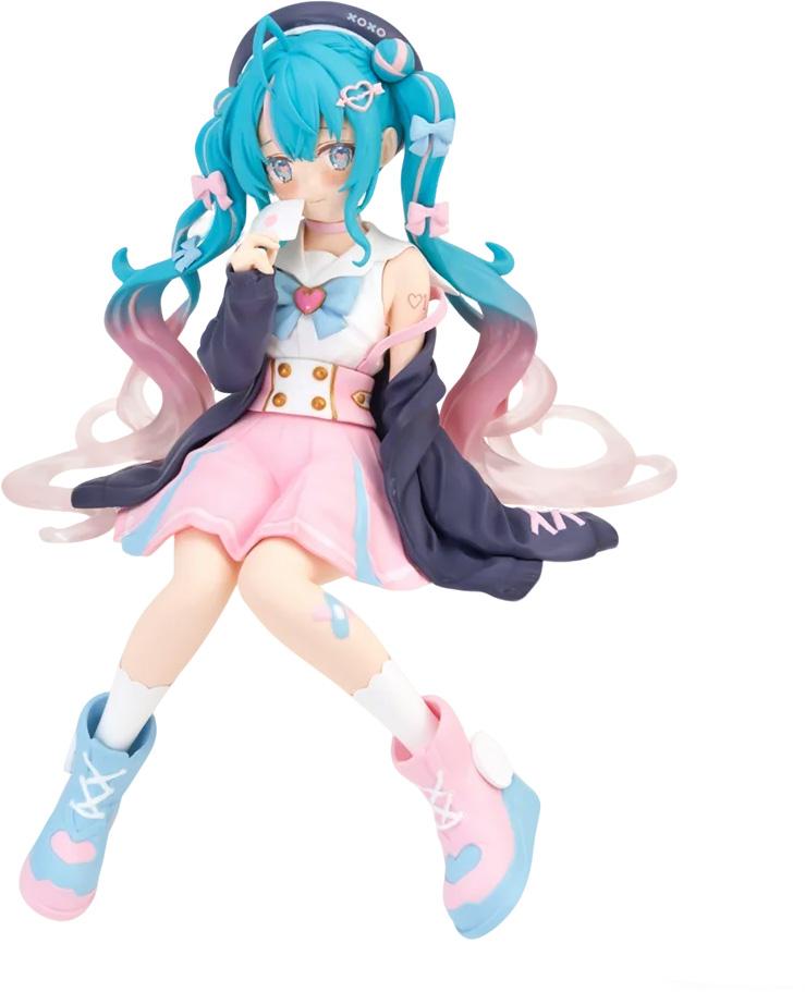 14cm Hatsune Miku Love Sailor Q Version Figure Pink Sailor Suit Blue Bow Heart PVC Action Figure Perfect Toy for Fans