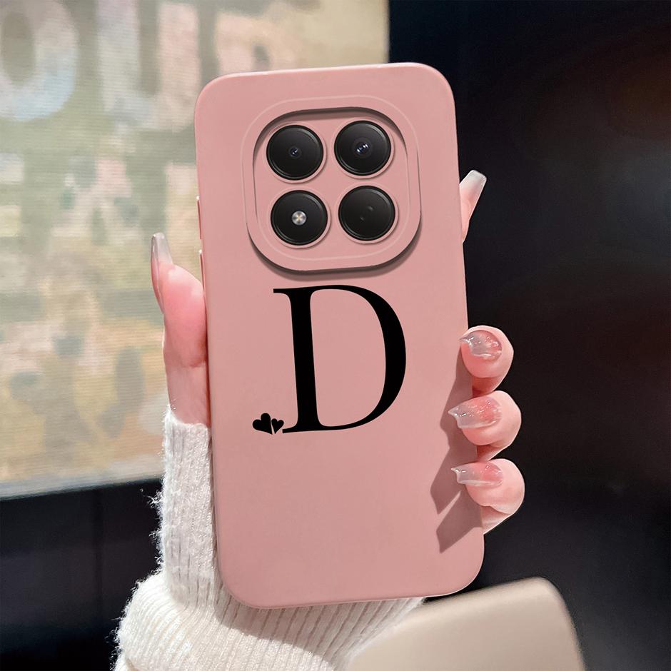 For Redmi Note 15 Pro 4G 5G Cases Simplicity 26 Letters Shockproof Liquid Silicone Cover For RedmiNote15 RedmiNote15Pro Fundas