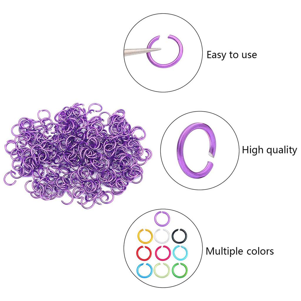 2250Pcs Open Aluminum Jump Rings 6mm Rings Connectors for Necklace Bracelet Pendant Choker Jewellery Making Findings