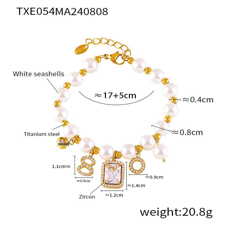 18K Gold-Plated Geometric Pendant Bracelet  Necklace Set for Women
