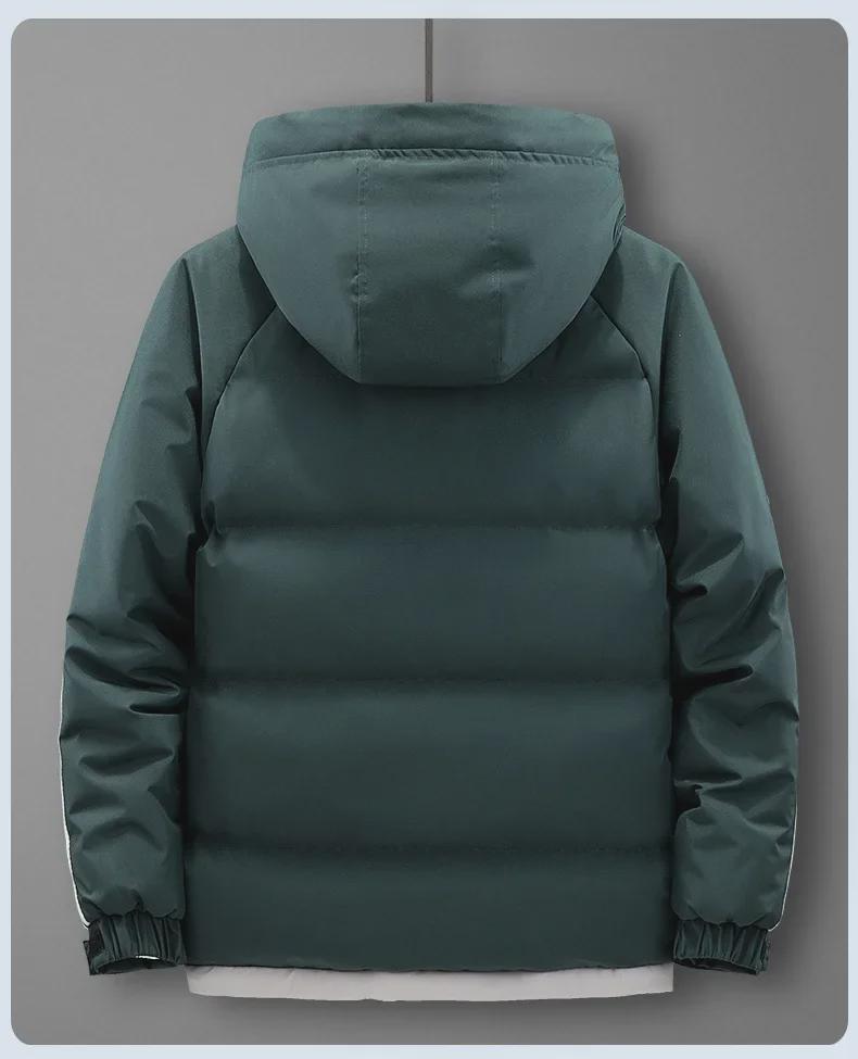 Men's Hooded Plush Cotton Workwear Jacket - Trendy, Thick, Cold-Proof Winter Outerwear for Northeast Weather