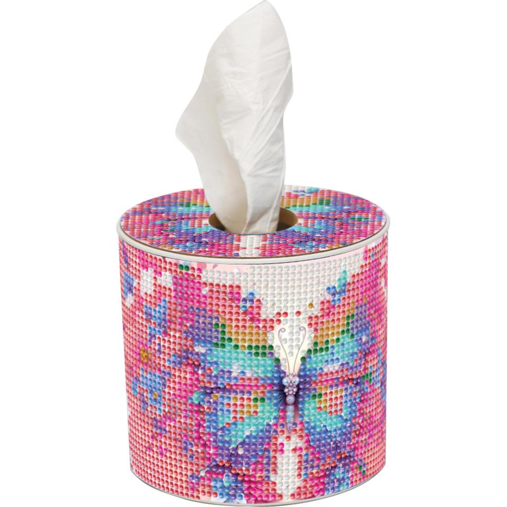 5D DIY Diamond Art Rhinestones Decorative Tissue Box Full Drill Crystal Mosaic Tissue Holder for Home Car Desk Decoration Craft