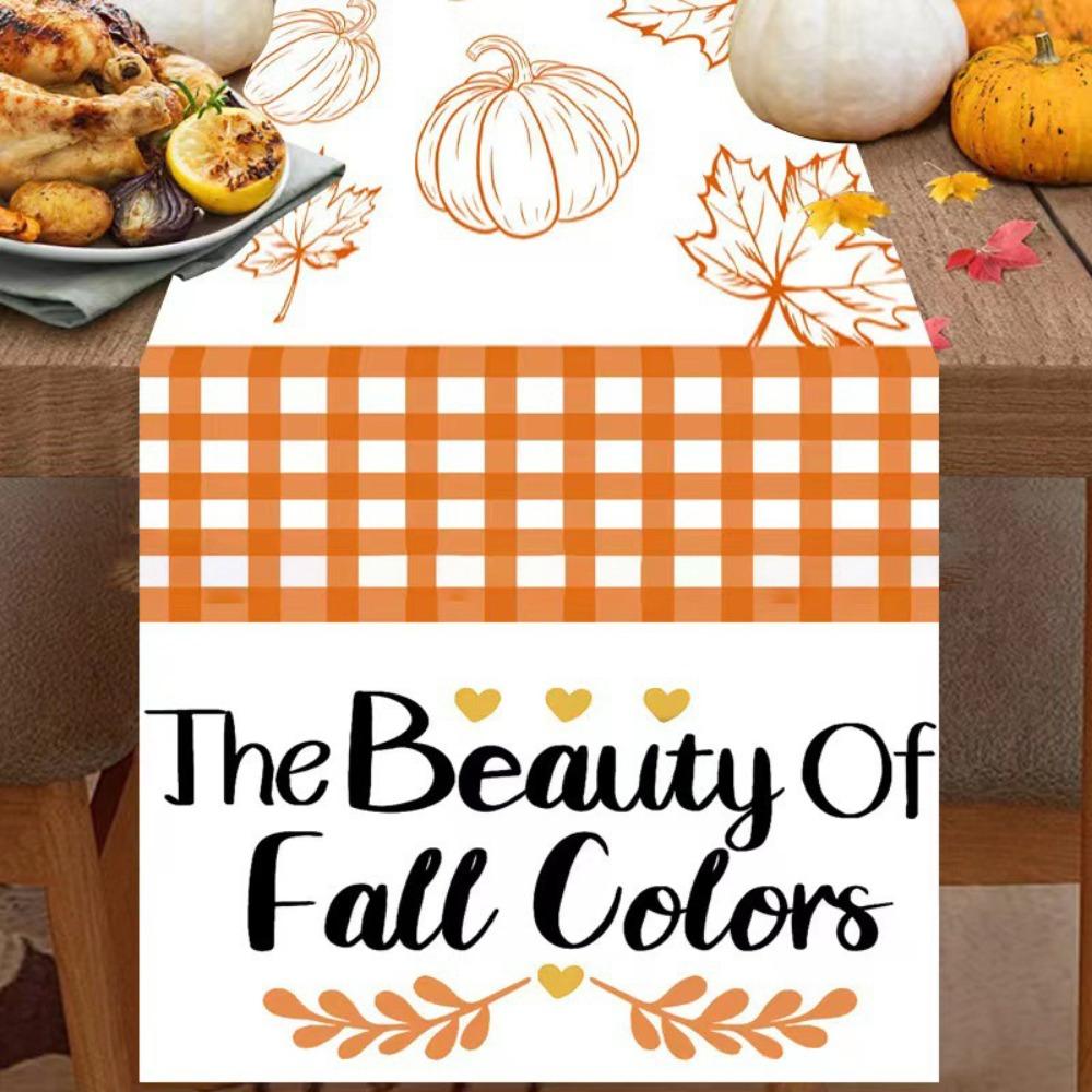 Christmas Table Runner Linen Holiday Decor Creative Halloween Thanksgiving Tablecloth Festive Atmosphere