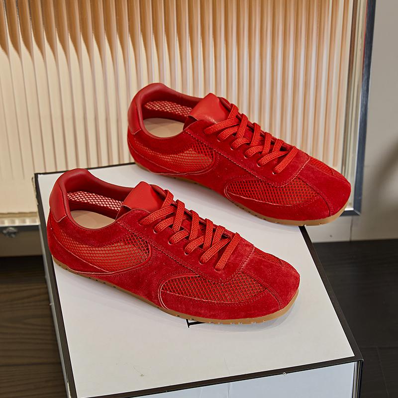 

AUTUSPIN Летние туфли-балетки из сетки, женские дышащие из искусственной кожи, для отдыха, кроссовки для улицы, для пеших прогулок, тренировочные кроссовки для женщин 35 красный