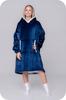 Blanket Sweatshirt Oversize Warm Thick Blanket Sweatshirt 2in1 Navy Blue Fur [Kb-J3]