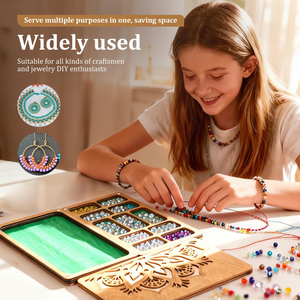 Houten Kralen Opberg Organizer Kralen Sorteerbakje Sieraden Maken Gereedschap Bakjes Kralen Organizer Dozen voor Kralenwerk Accessoires