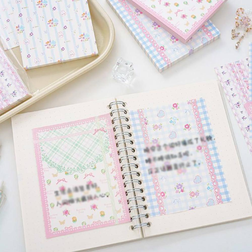 80 sheets Fragmented pastoral style sticky note paper, European and American floral style hand tent base material