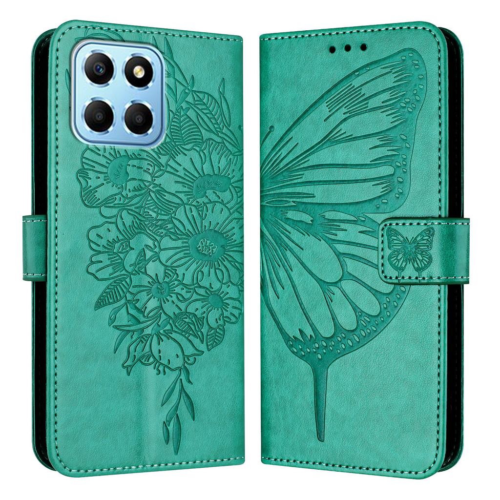 Butterfly Flowers PU Leather Case Kickstand Card Holder Slots TPU Shockproof Flip Cover For Huawei Honor, Huawei Y5p,Y6P,P20,P30,P40,Honor 60,70,80...