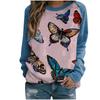 Women's hoodie 3D digital printed round neck hoodie with shoulder inserts for autumn winter women's wear