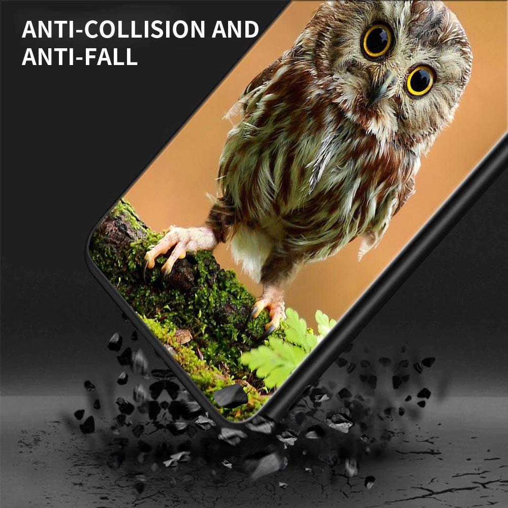 Cute Baby Owl Animal Cases For Samsung Galaxy A52 Funda Samsung A52s A54 A53 5G A72 A73 A33 A31 A32 A51 A71 A41 Soft Black Cover