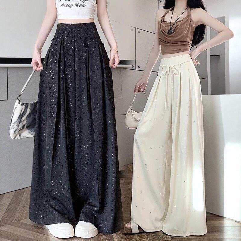 Women's High-Waisted Wide-Leg Skirt Pants - Summer Casual Loose Fit