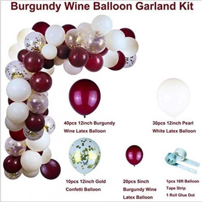 Kit de décoration - AYUQI - 102 PCS - Ballons confettis or rouge - Décoration mariage - Fête soirée