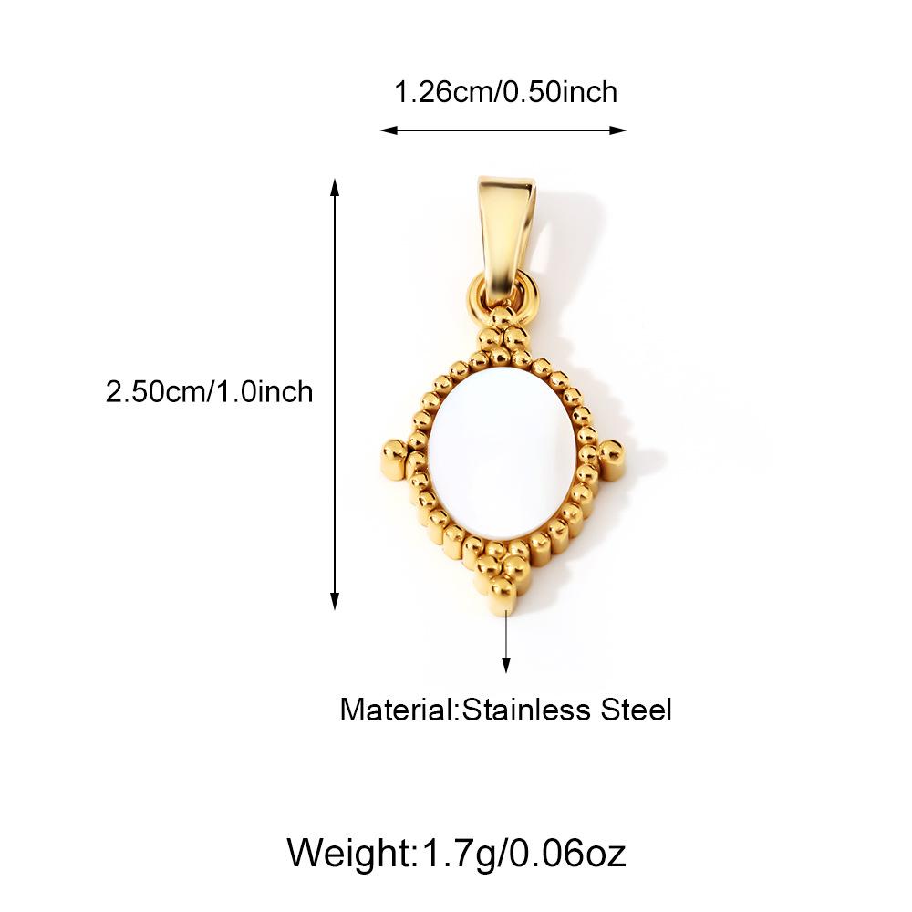 18K Gold French Vintage White Shell Flower Pendant for DIY Bracelet/Necklace Jewelry