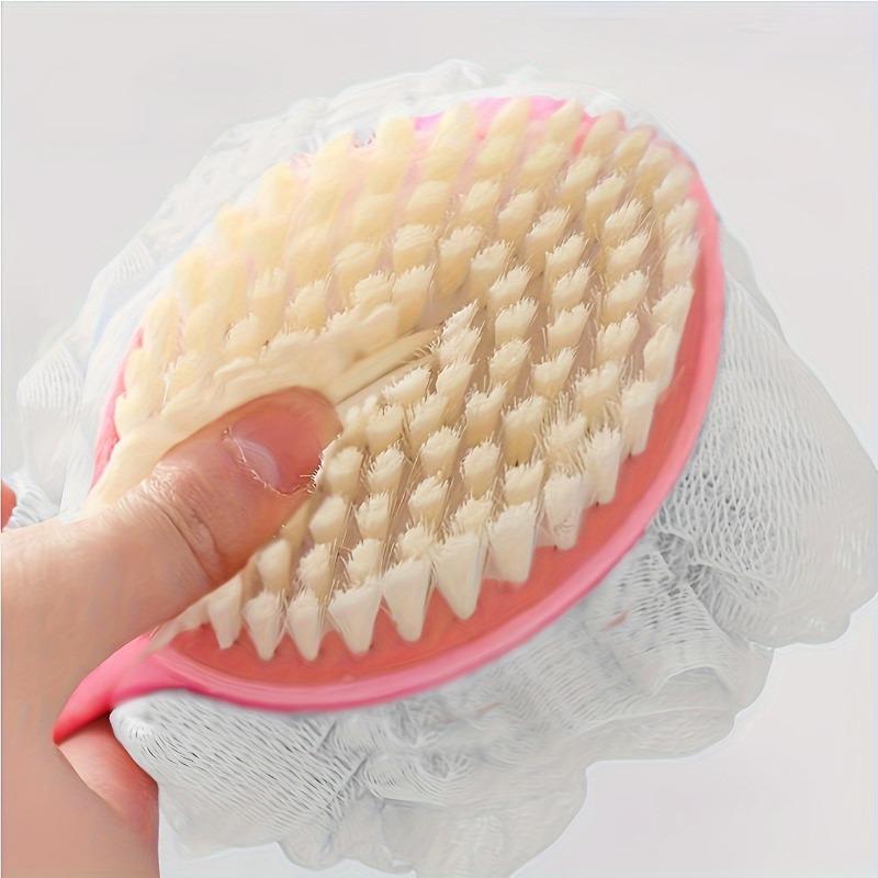 1PCS Soft-bristled Long-handled Back Scrubber with Bath Ball, Scrubbing Brush for Bathing, Adult Bath Brush, Back Brush, and Shower Brush
