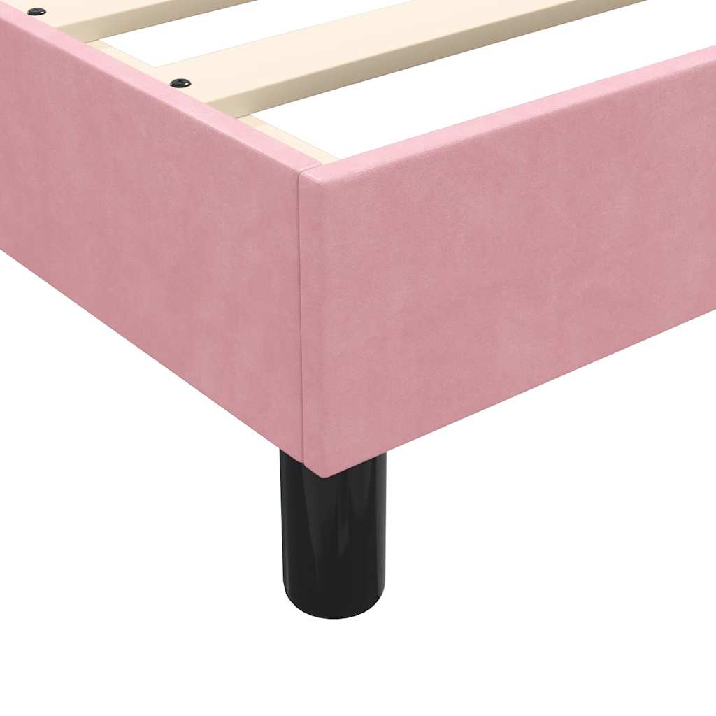 Łóżko Typu Box Spring Bez Materaca Różowe 180X210 Cm Aksamit