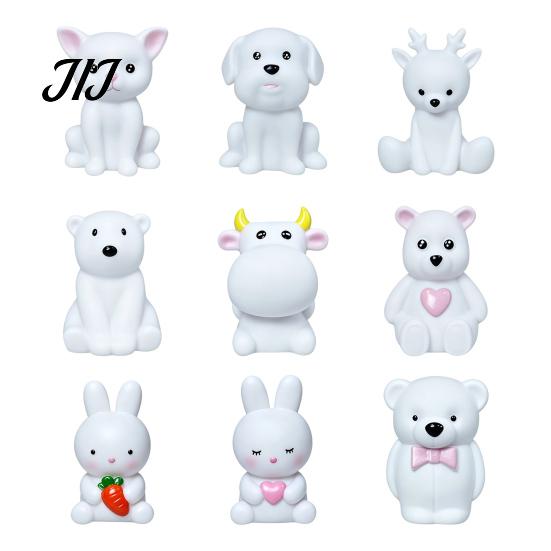 Soft Nursery Lamp for Baby Cute Animal Night Light Kids, Rabbit Bear Deer Cat Dog Room Lighting Sleeping Shape LED Bedside Lamp, Glow Sleep Decorative