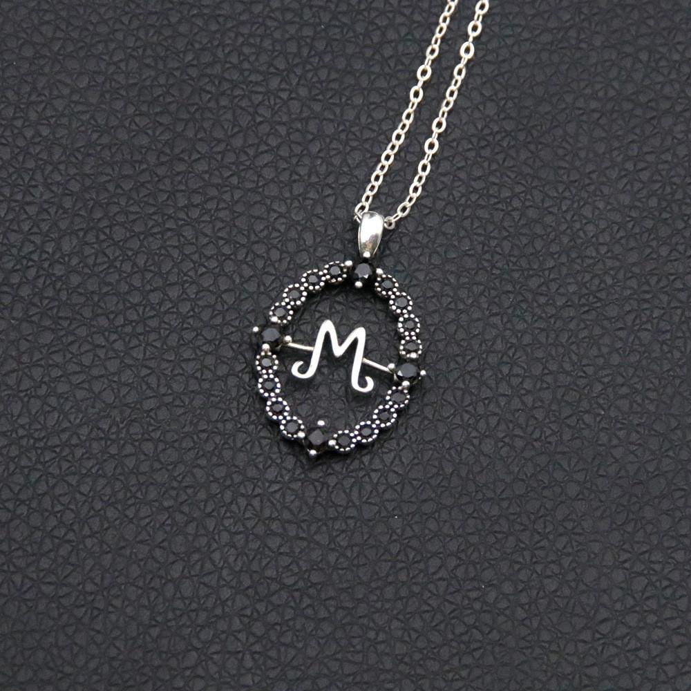 Family Addams The Letter M Necklace Jewelry Halloween Pendant Gifts