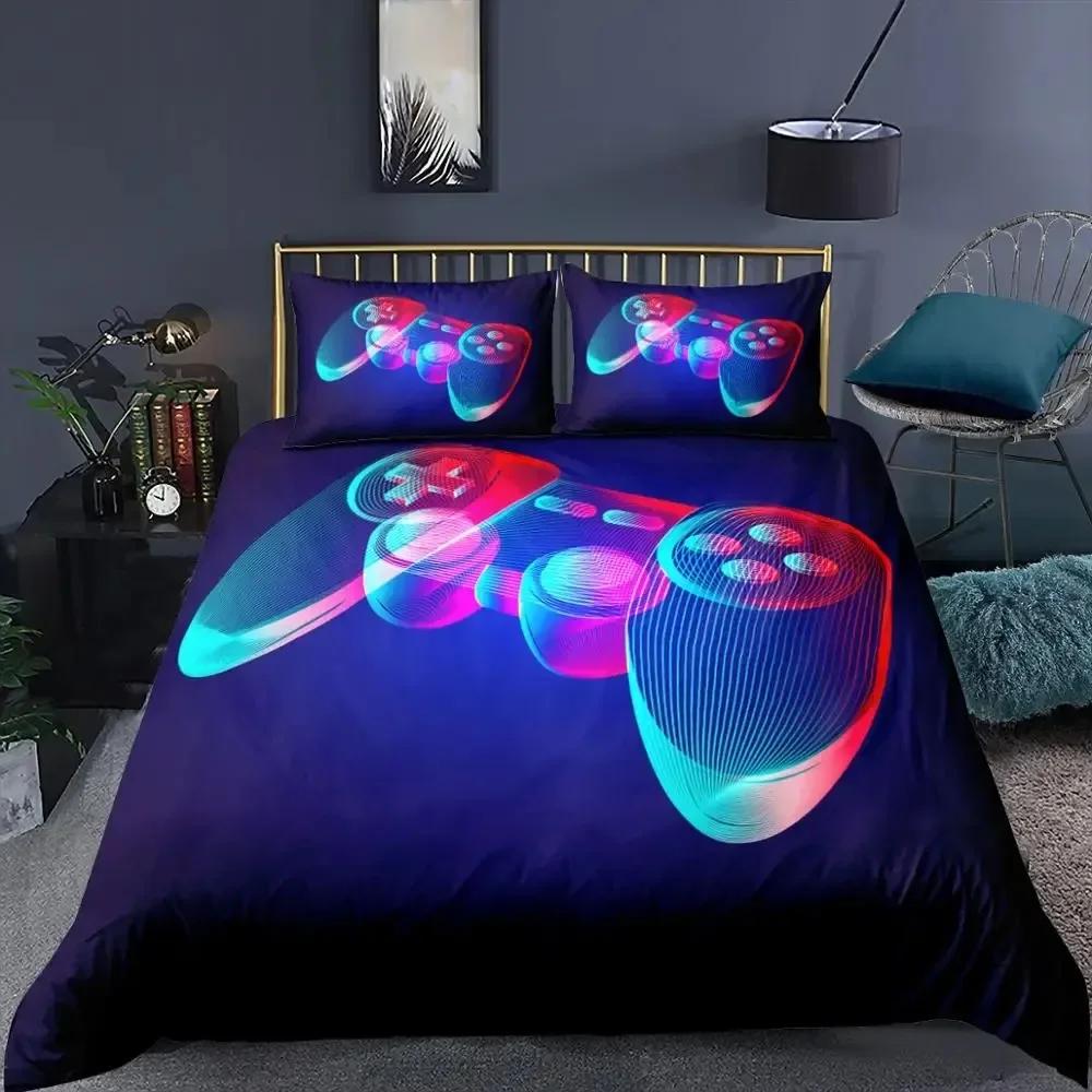 Gamepad 3D Printed Bedding Set For Teen Boys Queen Modern Gamer Comforter Duvet Cover 240X220 Video Game Kids Bed Linen