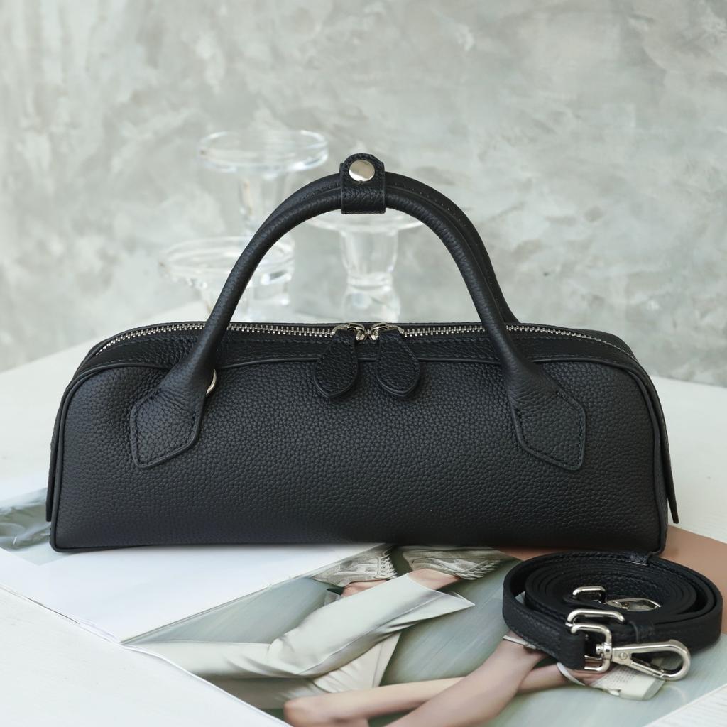 Genuine Leather French Style Small Tote Bag Retro Classic Handbag Genuine Leather Women's Handbag Casual Multi-Style Single-Shoulder Bag