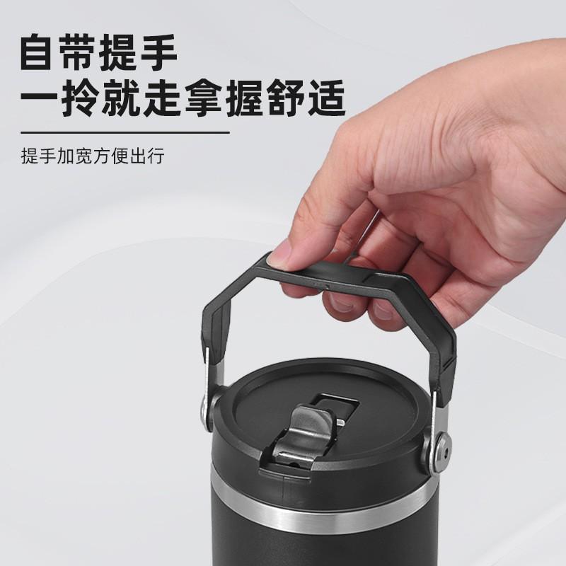 20oz 30oz doppelwandiger vakuumisolierter Edelstahl-Reisebecher mit Griff, Strohhalm, für Auto, Outdoor, Büro