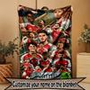 Custom Name Personalized Arsenal F.C Print Blanket, Home Decor, Bedroom, Sofa, Camping, Couch, Gifts for Birthday Christmas