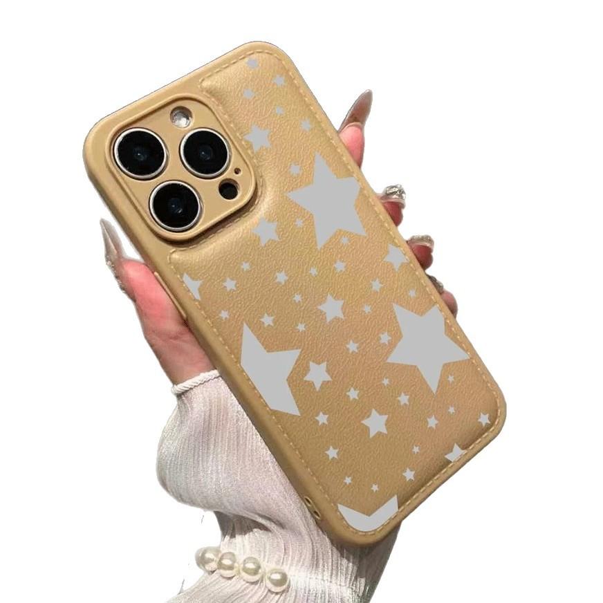 ins full screen stars suitable for Apple 17/16Promax mobile phone case IP15 drum bag air cushion 14 personality 13 fine holes