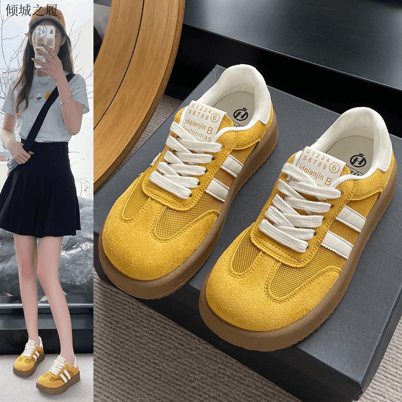 

Foreign trade autumn new retro German training shoes platform women s shoes breathable and versatile flat-bottomed casual sports board shoes large s 36