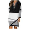 Dames V-hals Lange Mouwen Kleurblok Etnisch Comfortabel Casual Jurk