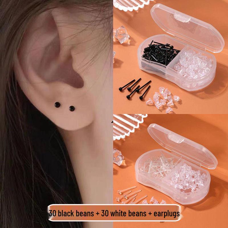 Transparent Resin Ear Piercing Studs - Anti-Clogging, Invisible, Ideal for Newly Pierced Ears