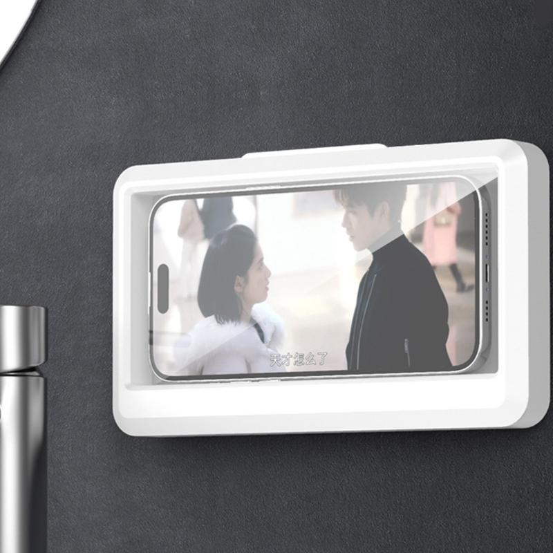 Upgraded Shower Phone Holder Waterproof Case Support Touching Screen,Wall Mount Shelf in Bathroom Bathtub