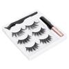 3 Pairs False Eyelashes Kit Glue Free Dense 6D Magnetic Eyelashes Kit for Stage Performance Daily Dating 5ml Eyeliner