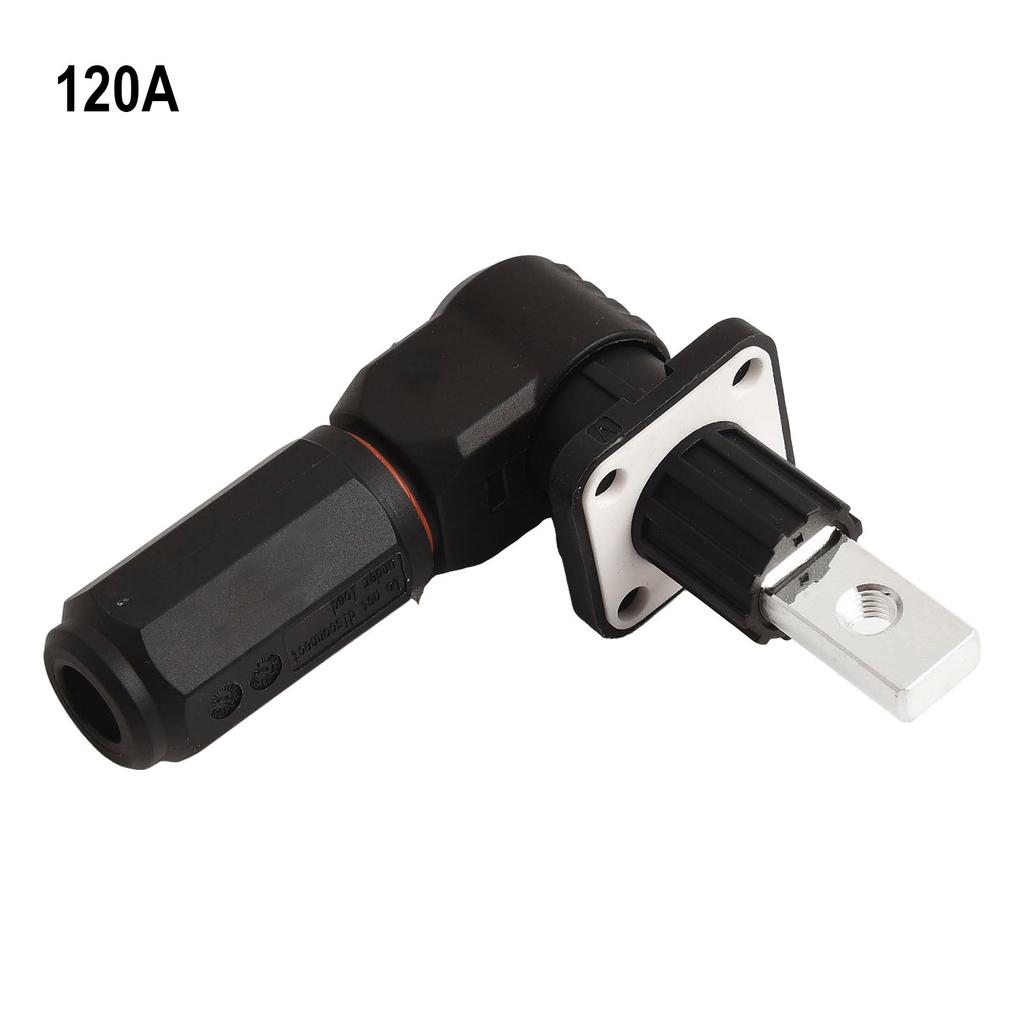 Energy Storage Power Connector 120A Quick Terminal Elbow Type with Silver Plated Copper Metal Parts and IP67 Waterproof Rating