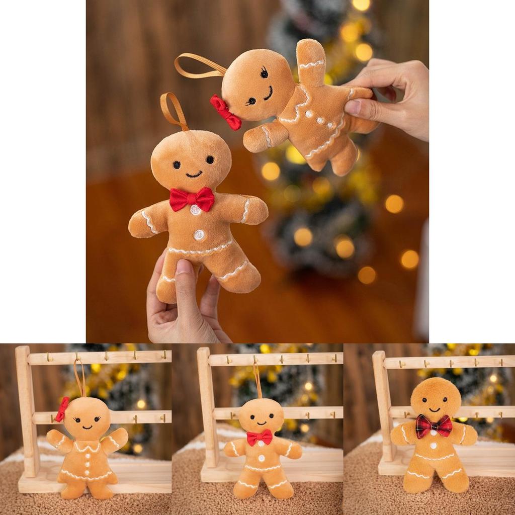 Entzückender Lebkuchenmann Plüsch Schlüsselanhänger Weichspielzeug Für Weihnachtsgeschenk Und Dekoration