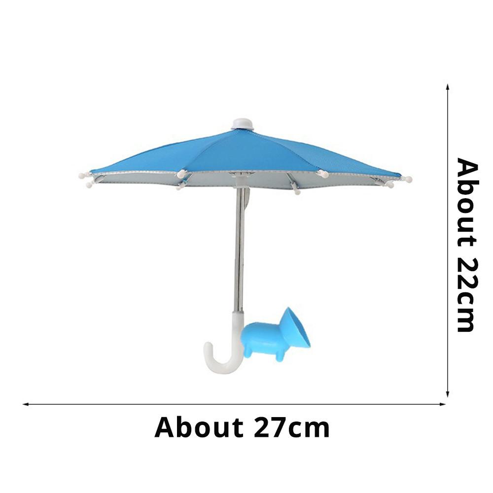

HdoorLink Phone Umbrella with Suction Cup UV Protection Universal Mini Windproof Sun Shade Mobile Phone Umbrella Phone Accessories blue